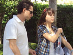 Cristiano Trein e Marcela Hoeppers no set