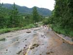 Serra de Pomerode, na Rodovia SC-416, que liga Jaragu at Pomerode. O deslizamento aconteceu no km 29 e interrompeu as trs pistas