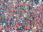 A torcida do JEC lotou a Arena neste domingo, apesar da chuva