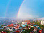 Foto do Arco Iris em Bento Gon�alve, Foto Original panoramica apenas a montagem em 3 partes foi necess�ria. N�o houve altera��o na fotos.
