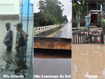 Imagens de Rio Grande, So Loureno do Sul e Turuu, cidades atingidas pela enxurrada da quinta-feira, 10 de maro