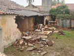 Uma casa sofreu graves danos na Avenida So Loureno, em So Loureno do Sul