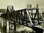 Construo da Ponte de Ferro na dcada de 1930