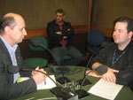 Reprter Nestor Tipa Jnior entrevista presidente da Fetag, Elton Weber
