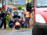 Jovem capota o carro na SC-401, em Florianpolis