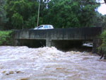 Rio do Mutzel aps forte chuva na cidade de Nova Pdua