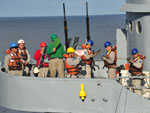 Corveta Imperial Marinheiro durante exerccio de transferncia de carga