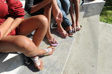 As meninas, de 12 a 16 anos, passaram a noite em um abrigo em Joinville - Leo Munhoz / Agencia RBS