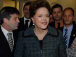 Por volta das 9h30, a presidente Dilma Rousseff saiu do hotel e se dirigiu para Esteio, onde acontece a Expointer, no Parque Assis Brasil