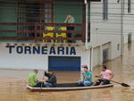 Enchente na Bairro Fortaleza, em Blumenau
