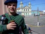 Paulo di Primio: "Largo das bandeiras, igreja no centro da cidade de Jaguar�o-RS"