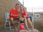 M�rcio Luciano Belo: "Eu e minha patroa Luciane, mesmo longe do meu Rio Grande, participamos da hora do mate, aqui em nossa casa em Lucas do Rio Verde - MT. P.S: A nossa Isadora tamb�m, minha esposa est� gr�vida de 4 meses"  A