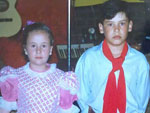 Angelo Lorini: "Angelo Lorini e Natana Santin, na �poca com 9 anos cada. Faz�amos parte do Grupo de Dan�as Gauchas de Engenho Velho"