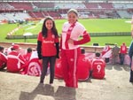 Minha filha Mariana e sua amiga Nicolle no jogo do internacional contra o flamengo. Duas coloradas que amam Leandro Damio. Daisy Furtado.