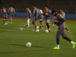 Mais uma image do treino do Santos no estdio do Frontale Kawasaki antes da final.