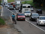 Condutores e  pedestres cometem imprudncias na Rodovia em Blumenau