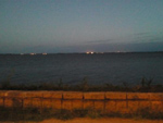 Amanhecer no Lago Guaba em frente ao Iber Camargo, em Porto Alegre/RS
