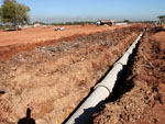 A rede pluvial j est quase na metade (40%) no loteamento 1