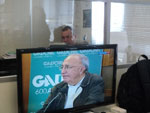Bastidores mostravam gravao da SPORTV na redao da Rdio Gacha