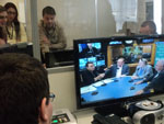Bastidores mostravam gravao da SPORTV na redao da Rdio Gacha