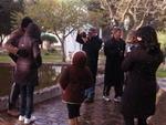 Grupo se juntou para curtiu o frio e a neve