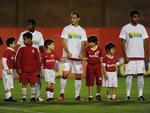 Dtolo (e), Fred, Josimar e Jackson antes do incio do jogo que garantiu a vitria de 3 x 0 para o Internacional