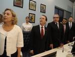 Membros do PT na posse do prefeito, vice e vereadores de Blumenau
