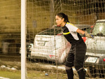Bruna Melo preparada para pegar mais um penalti