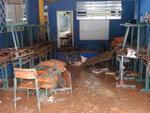 Quarta-feira: Escola Minucipal Aririb, em Itaja, foi novamente atingida pela gua da chuva