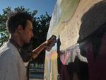 A Rua Itapiranga, nos fundos da Vila Germnica, em Blumenau, recebeu as cores e formas de 25 grafiteiros que participaram do projeto Escritores de Rua.