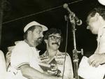 Reinaugurao da Ponte do Salto em 1983. Luiz Antnio Soares, de bigode, recebeu prmio Esso de Jornalismo com reportagens sobre a preservao do projeto original da ponte.