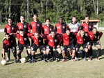 Newell's Old Boys. Em p, da esquerda para direita: Buiu, Alex, Andrius, Cleiton, Moiss, Monga e Man. Agachados: Guilherme, Cebola, Binho, Pedro, Pedrinho, Rodrigo e Mauricio