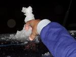 Neve no Jordo, no Bairro Progresso, em Blumenau. Foto e descrio enviadas pelo leitor.