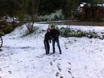 Neve no Bairro Poloquia, em Indaial. Foto e descrio enviadas pelo leitor.