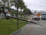 Quinta-feira: Coliso de veculo contra poste, no Garcia, deixou parte do bairro sem energia eltrica