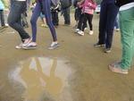 Protesto pede melhores condies em escola improvisada no Bairro Passo Manso