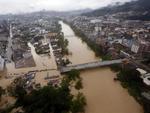 Sobrevoo registra pelo menos nove bairros tomados pela gua em Rio do Sul