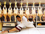 Em mercado peruano, frango  vendido sem nenhuma restrio. Embora no haja registro de nenhuma vtima da gripe aviria no continente, governo de seis pases sul-americanos se preparam conjuntamente para detectar e isolar possveis casos de infeo