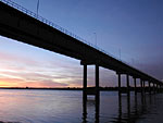 Ponte internacional na fronteira brasileira entre So Borja e Santo Tom. Ponte que cruza o rio Uruguai