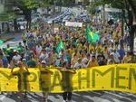 Manifestao nas ruas de Blumenau terminou s 18h30min de forma pacfica