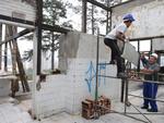 Andamento das obras na reconstruo do restaurante Frohsinn.