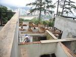 Andamento das obras na reconstruo do restaurante Frohsinn.