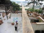 Andamento das obras na reconstruo do restaurante Frohsinn.