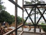 Andamento das obras na reconstruo do restaurante Frohsinn.