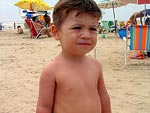 Meu filho, Arthur Drey Oliveira, com 1 ano e 4 meses, em Capo da Canoa
