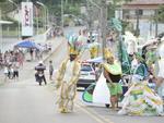 Desfile de carnaval da escola Unidos do Salto do Norte na rua Johann Sachse em Blumenau
