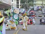 Desfile de carnaval da escola Unidos do Salto do Norte na rua Johann Sachse em Blumenau