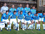 A equipe Tricolor posa para foto no incio do jogo