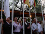 As autoridades participaram do asteamento das bandeiras