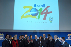 Comitiva brasileira na sede da Fifa, onde o pa�s foi confirmado nesta ter�a como sede da Copa de 2014&nbsp;-&nbsp;Marcello Casal JR/ABr